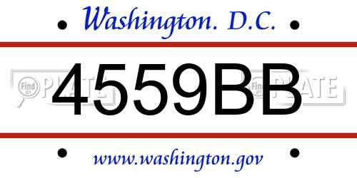 4559BB District Of Columbia License Plate