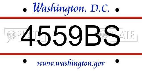 4559BS District Of Columbia License Plate
