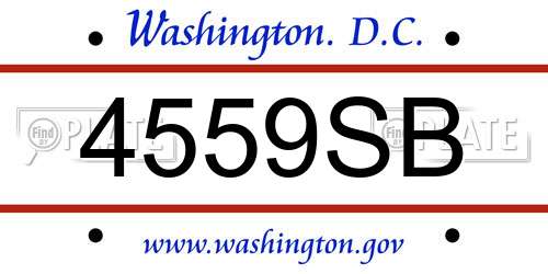 4559SB District Of Columbia License Plate