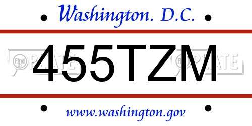 455TZM District Of Columbia License Plate