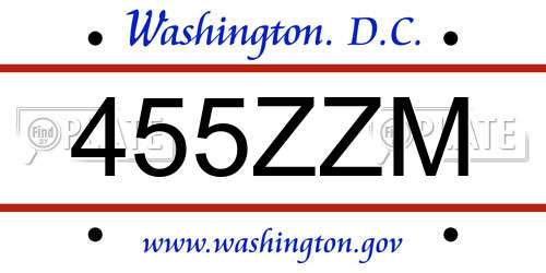 455ZZM District Of Columbia License Plate
