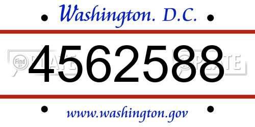 4562588 District Of Columbia License Plate