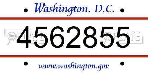 4562855 District Of Columbia License Plate