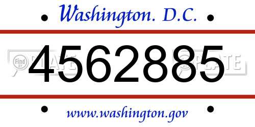 4562885 District Of Columbia License Plate