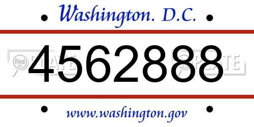 4562888 District Of Columbia License Plate