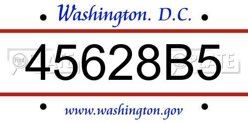 45628B5 District Of Columbia License Plate