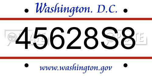 45628S8 District Of Columbia License Plate