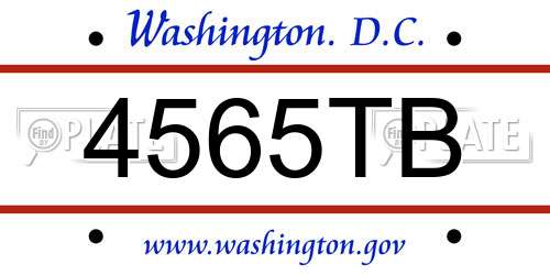 4565TB District Of Columbia License Plate