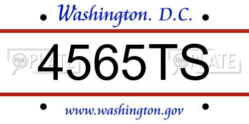4565TS District Of Columbia License Plate