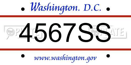 4567SS District Of Columbia License Plate