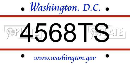 4568TS District Of Columbia License Plate
