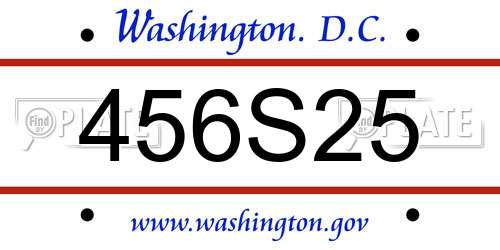 456S25 District Of Columbia License Plate