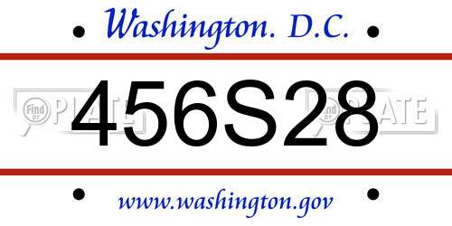 456S28 District Of Columbia License Plate