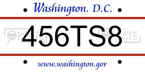 456TS8 District Of Columbia License Plate