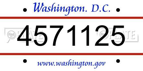 4571125 District Of Columbia License Plate