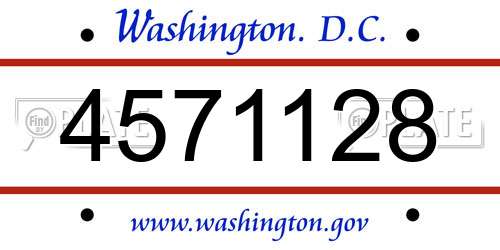 4571128 District Of Columbia License Plate