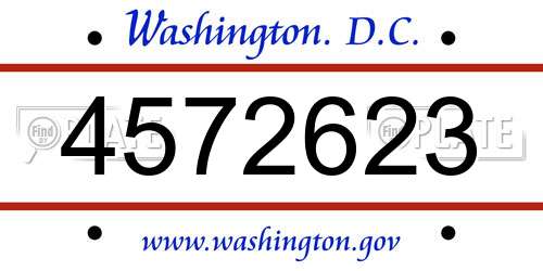 4572623 District Of Columbia License Plate