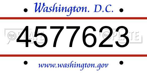4577623 District Of Columbia License Plate