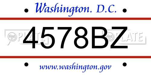 4578BZ District Of Columbia License Plate