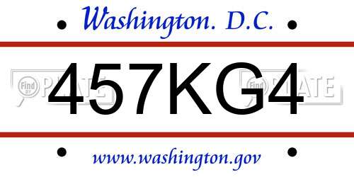 457KG4 District Of Columbia License Plate