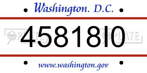 45818I0 District Of Columbia License Plate