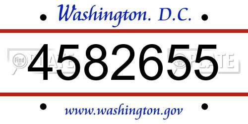4582655 District Of Columbia License Plate