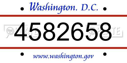 4582658 District Of Columbia License Plate