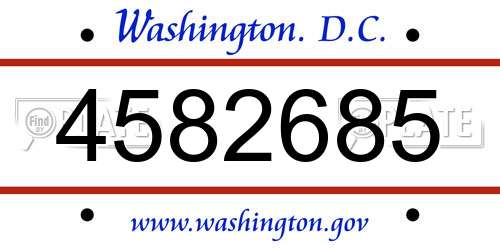 4582685 District Of Columbia License Plate