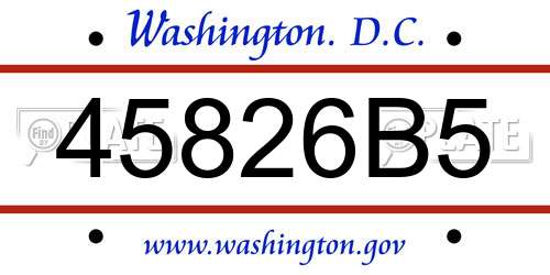 45826B5 District Of Columbia License Plate