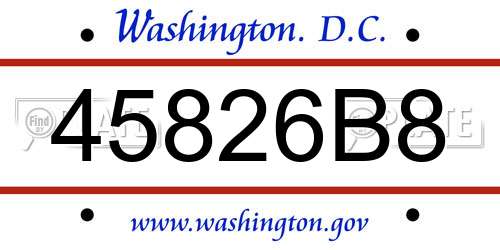 45826B8 District Of Columbia License Plate