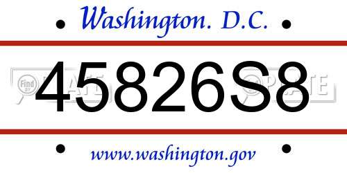 45826S8 District Of Columbia License Plate