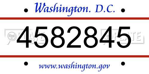 4582845 District Of Columbia License Plate