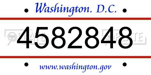 4582848 District Of Columbia License Plate
