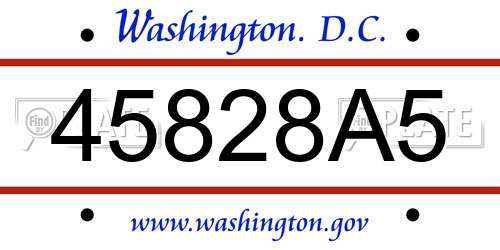 45828A5 District Of Columbia License Plate