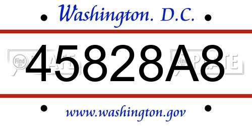 45828A8 District Of Columbia License Plate