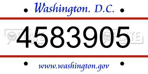 4583905 District Of Columbia License Plate