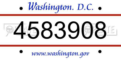 4583908 District Of Columbia License Plate