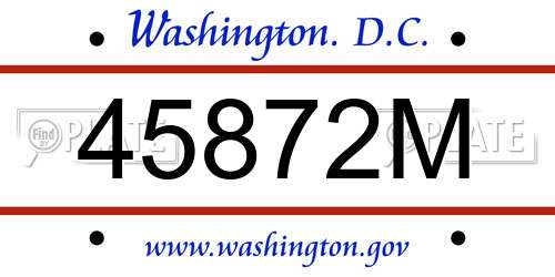 45872M District Of Columbia License Plate