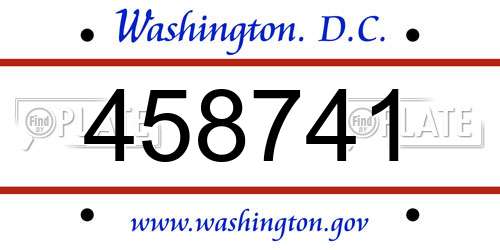 458741 District Of Columbia License Plate
