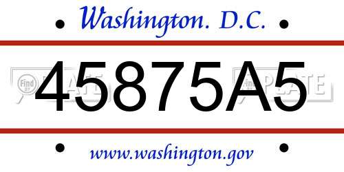 45875A5 District Of Columbia License Plate
