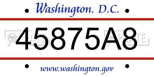 45875A8 District Of Columbia License Plate