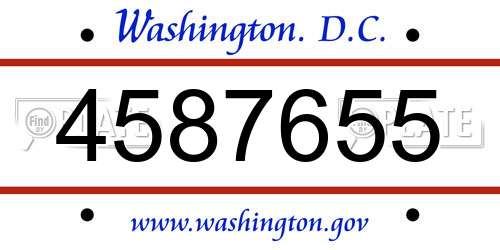 4587655 District Of Columbia License Plate