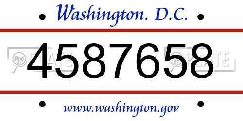 4587658 District Of Columbia License Plate