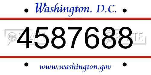 4587688 District Of Columbia License Plate