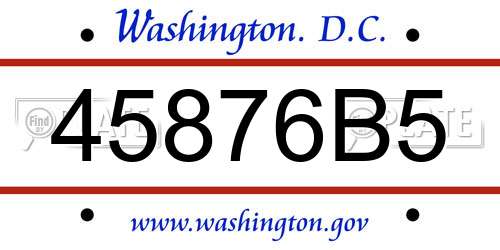 45876B5 District Of Columbia License Plate