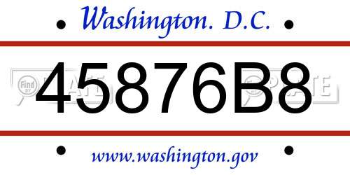45876B8 District Of Columbia License Plate