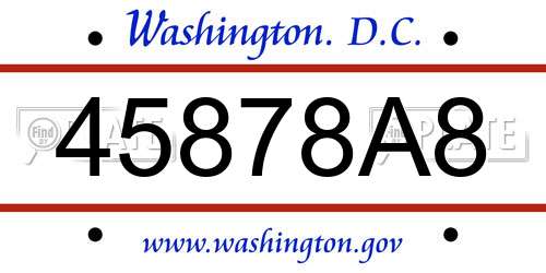 45878A8 District Of Columbia License Plate