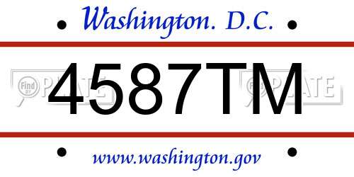 4587TM District Of Columbia License Plate
