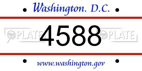 4588 District Of Columbia License Plate