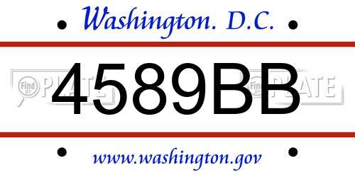 4589BB District Of Columbia License Plate